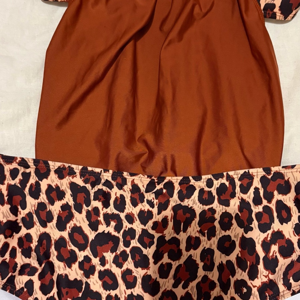 SHEIN Leopard Print Bikini - Brown and Black